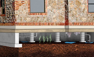 Eliminating cold and dampness in a crawl space